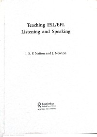 Image of Teaching ESL/EFL listening and Speaking